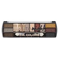 L.A. COLORS Day To Night 12 Color Eyeshadow Palette, Sundown, 0.28 oz. (CES430), Powder
