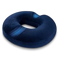 HOMCA Donut Pillow Hemorrhoid Seat Cushion for Office Chair, Premium Memory Foam Chair Cushion, Sciatica Pillow for Sitting Tailbone Pain Car Seat Cushions, Blue