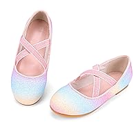 Girls Glitter Princess Ballet Flats Mary Jane Shoes Dress Shoes for Girl Back to School Princess Wedding Shoes (Little Kid/Big Kids)