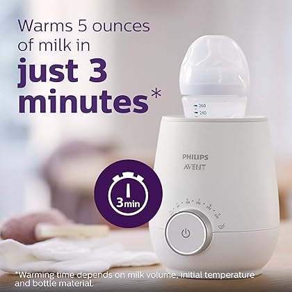Philips AVENT Fast Baby Bottle Warmer with Smart Temperature Control and Automatic Shut-Off, SCF358/00
