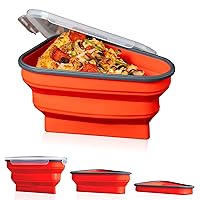 The Perfect Pizza Pack™ - Reusable Pizza Storage Container with 5 Microwavable Serving Trays - Adjustable Pizza Slice Container to Organize & Save Space - BPA Free, Microwave, & Dishwasher Safe