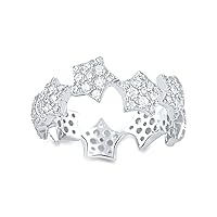 Sterling Silver Cz Star Ring (Size 5-9)