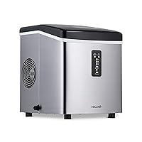 Newair Countertop Ice Maker Machine 28 lbs. of Ice in 24 Hours, Portable Design in Stainless Steel with 3 Bullet Ice Cube Sizes, Convenient Rapid Ice Production, Insulated Storage