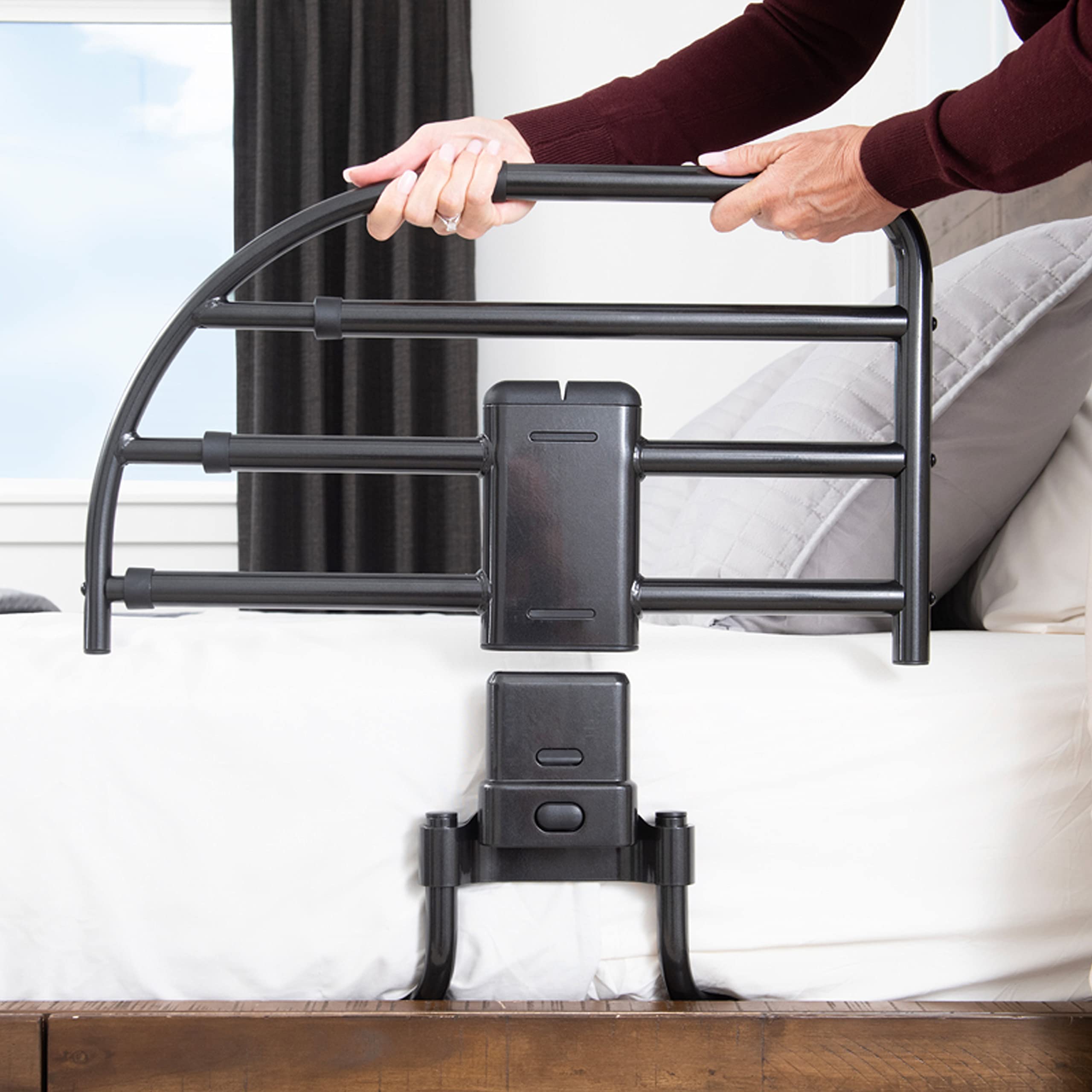 Able Life Click-N-Go Extendable Bed Rail, Removable Bed Handle for Elderly, Safe and Easy to Use Adjustable Assist Rail for Seniors, Prevents Falls, Fits Most King, Queen, Full, and Twin Beds