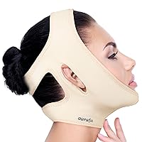 Neck Chin Compression Garment Strap Bandage, Face Slimmer, Double Chin Wrap (L)