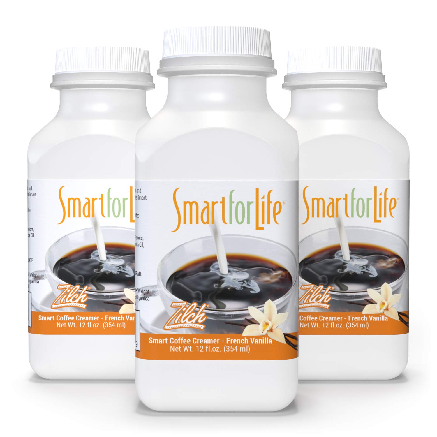 Smart for Life Zero Calorie Coffee Creamer - Guilt Free Zero Carb Sugar Free Creamer Sweetener - Zilch Creamer - French Vanilla Flavor -12 Ounce - 3 Pack