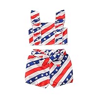 Baby Bundles for Girls Toddler Kids Girls 4 of July Words Tassel Sleeveless Independence Day Tops (Red, 6-12 Months)