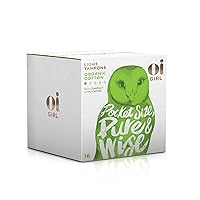 Oi Girl Organic Cotton Tampons, Box of 16 Light Tampons, Discreet BioCompact Applicator