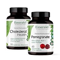EMERALD LABS Cholesterol Health (90 Caps) & Pomegranate Extract (60 Caps) - Supports Heart Health & Immune Function - Gluten Free & Vegan