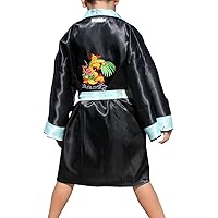 Childrens Unisex Reversible Chinese Silk Gown Embroidered Dragon