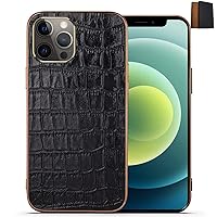 MeisterCraft MC136B iPhone 12 Pro Max Case, Genuine Leather, Crocodile Finish, Improved Money Luck, Lightweight, Mobile Phone Cover, Smartphone Case, Wireless Charging, Supports Reliable Domestic