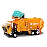 Garbage Truck Toys, Fubarbar 1:43 Bruder Tonka Trash Trucks Model for Boys Metal Diecase Waste Management Front Loader Die Cast Recycling Dumpster Truck Toy for 3 4 5 6 Years Old(Orange)