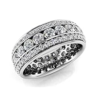 5.90 ct Ladies Round Cut Diamond Eternity Wedding Band Ring(Color G Clarity SI1) Platinum