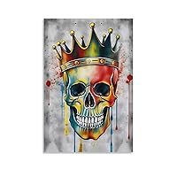 Skull Painting Wall Art Skull with Crown Picture Wall Art Paintings Canvas Wall Decor Home Decor Living Room Decor Aesthetic 16x24inch(40x60cm) Unframe-style