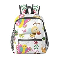 Beer Butterfly Flower Princess Personalized Kids Toddler Backpack for Boys Girls ,Custom Mini School Backpack Bags Kindergarten, 10 inch(L) x 4 inch(W) x 12 inch(H)