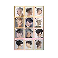 Barbershop Wall Decoration Barbershop Poster Man Hair Poster Salon Poster Women's Short Hair Posters Women's Haircut Posters 22 Canvas Painting Posters And Prints Wall Art Pictures for Living Room Bed