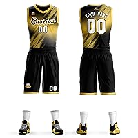 Custom Basketball Jerseys Uniform with Team Name Number, Personalized Jerseys for Men/Women/Youth