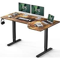Marsail L Shaped Electric Standing Desk, 55x34 Inch Standing Desk Adjustable Height with Headphone Hook, Large Computer Desk Sit Stand Desk for Home Office Sturdy Writing Workstation