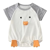 Toddler Sport Romper Infant Boys Girls Short Sleeve Cartoon Duck Prints Romper Newborn Bodysuits Jumpsuit Clothes
