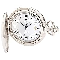 Charles-Hubert, Paris 3925 Classic Collection Chrome Finish Brass Quartz Pocket Watch