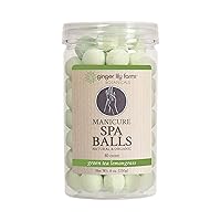 Ginger Lily Farms Botanicals Manicure Spa Balls, Green Tea Lemongrass, Skin Softening Natural and Organic Ingredients, 80-Count