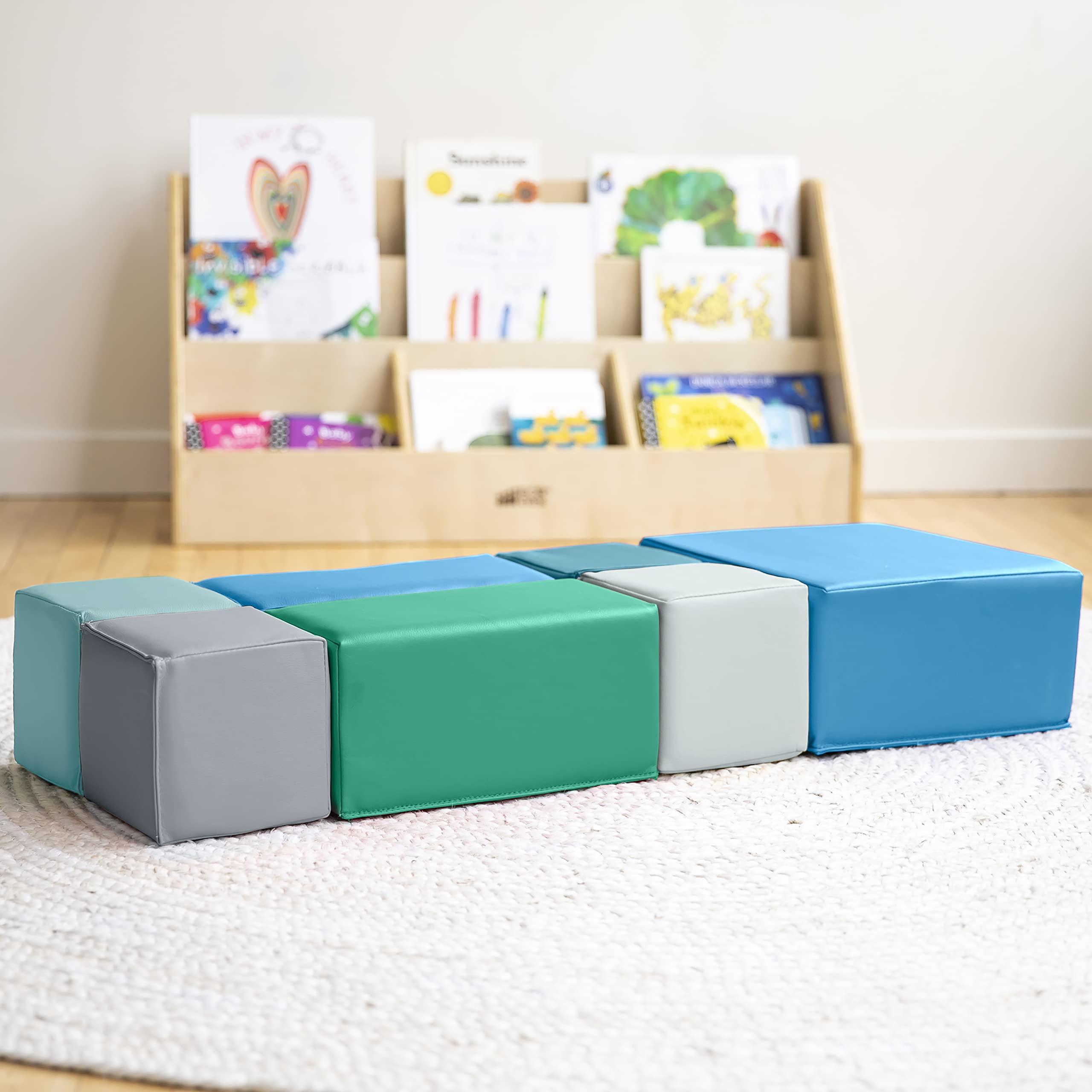 ECR4Kids SoftZone Big Foam Blocks, Building Blocks, Contemporary, 7-Piece