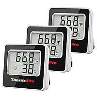 ThermoPro TP157 3 Pack Hygrometer Indoor Thermometer for Home, Room Thermometer Humidity Meter with Accurate Temperature Humidity Sensor for Greenhouse Baby Room Office