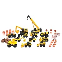 Construction Toys, Little Machines Mega Activity Playset w/ 41 Pieces, XL Crane/Excavator & Construction Site Accessories - Kids Toys 3+