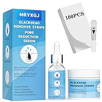 100Pcs-50g Blackhead Remover Strips, Nose & Facial pore cleaner Kit with pore minimizer Serum(30g), Deep Cleansing Pore Strips，black head remover for face & nose
