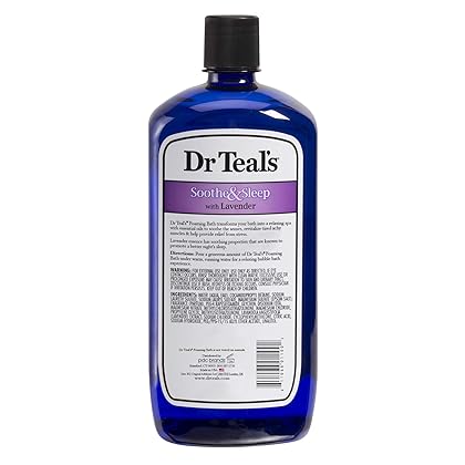 Dr Teal's Foaming Bath with Pure Epsom Salt, Soothe & Sleep with Lavender, 34 fl oz (Packaging May Vary)