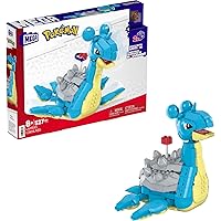 MEGA Pokémon Action Figure Building Toys Set for Kids, Lapras with 527 Pieces and Motion, Buildable and Poseable, 7 Inches Tall