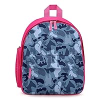 Abstract Blue Military Camouflage Backpack Small Travel Backpack Lightweight Daypack Work Bag for Women Men