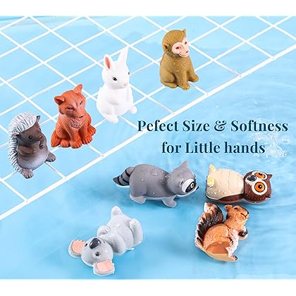 Bath Toys Mold Free No Hole for Toddlers/ Infants/ Babies, No Mold Bathtub Toys (Animal Ⅰ, 8 Pcs with Storage Bag)