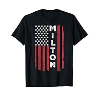 Milton USA Flag American Flag Patriotic T-Shirt