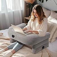 Reading Pillow for Gaming, Portable Soft Air Lap Desk Pillow for Adult, Extra Large Inflatable Bed Table Reading Pillow Arm Rest Pillow for Reading, Gaming, Playing, Working in Bed Couch Floor Sofa
