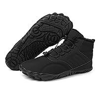 Men's Wide Toe Box Barefoot Shoes Fur Lined Minimalist Zero Drop Sole Walking Shoes Winter