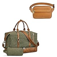 S-ZONE Weekender Bag Bundle with RFID Blocking Fanny Packs Belt Bag