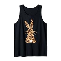 Bunny Easter Leopard Plaid Buffalo Rabbit Easter Day Kids Tank Top
