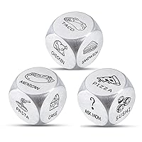 3PCS Food Dice Food Decision Dice for Couple Food Dice Game 11 Year Anniversary Steel Gift for Him Date Night Gift for Couple Husband Birthday Gift Boyfriend Christmas Valentines Day Gifts for Him Her