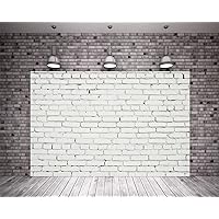 7x5ft Fabric Beige Vintage Brick Wall Rustic Photo Booth Prop Backdrops for Studio Photography Background