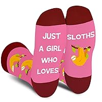 Funny Socks for Women Mom Teen Girls -JUST A GIRL WHO LOVES Socks-Mothers Day Valentines Christmas Gifts Stocking Stuffers