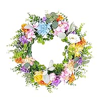 Dried Flowers, Artificial Plants & Flowers, Colorful Flower Wreath for Front Door, Artificial Spring Wreath for Farmhouse Outdoor Garden Wedding Decorations