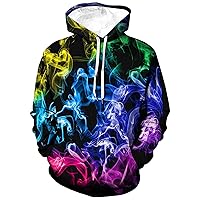 Mens Hoodies Round Neck Design 3D Print Fashion Sweatshirts Long Sleeve Colorful Workout Pullover Tops