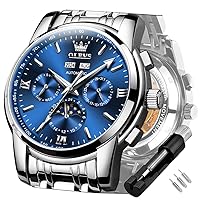 OLEVS Men's Automatic Mechanical Self-Winding Luxury Classic Stainless Steel Wrist Watch Date Waterproof Luminous Hands