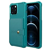 Case for iPhone 13Mini/13/13 Pro/13 Pro Max, Magnetic Back Flip Case with Card Slots and Kickstand, Shockproof Protective Case Full Cover Phone Case,Green,13 Mini 5.4