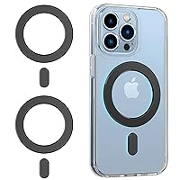 OUTXE Magnetic Adapter Ring 2Pack, Universal Magnet Sticker Compatible with Magsafe Accessories & Wireless Charging for iPhone 15/14/13/12 Mini Plus Pro Max Black