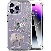 LUHOURI Designed for iPhone 14 Pro Case with Screen Protector - Slim Fit, Sturdy Clear Acrylic Cover for Women and Girls - Protective Phone Case 6.1