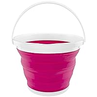 Southern Homewares Foldable Silicone Collapsible 2.65 Gallon Bucket Pink