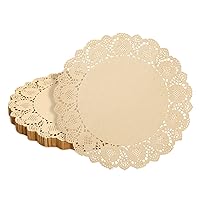 250 Pack Round Paper Placemats for Cakes, Desserts, Light Brown Doilies for Food, Formal Events (12 in)