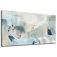Abstract Canvas Wall Art Contemporary Teal Abstract Pictures Painting Modern Bluish Green Canvas Prints Turquoise Artwork Wall Decor for Living Room Bedroom Home Office Wall Decoration 20x40in